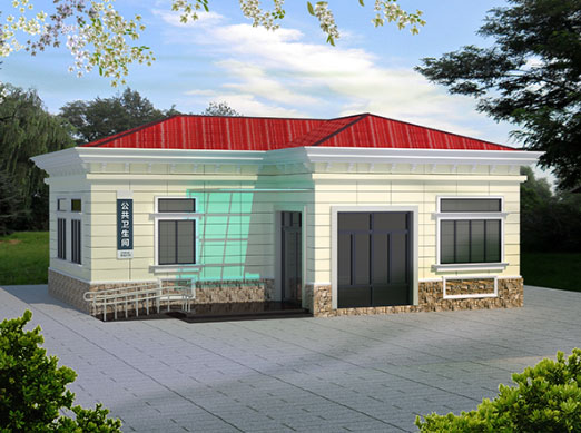 清新现代都市型移动厕所